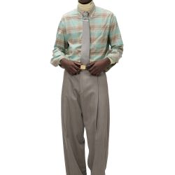 Check Flannel Shirt Pale Green
