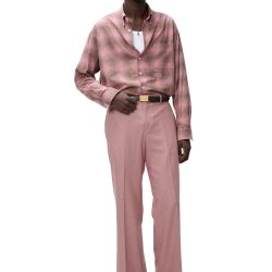 Crop Check Flannel Shirt Pink