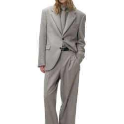 Beige Flannel Blazer