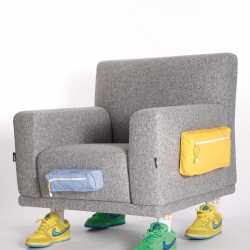 Wood Feet Polartec Armchair