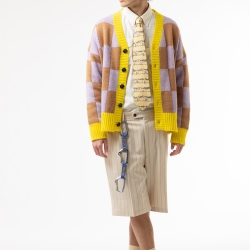 Checkered Cardigan Lille/Yellow/Camel 